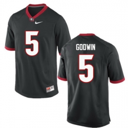 Men Georgia Bulldogs #5 Terry Godwin College Football Jerseys-Black