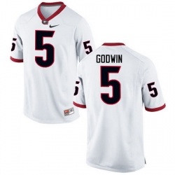 Men Georgia Bulldogs #5 Terry Godwin College Football Jerseys-White