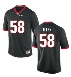 Men Georgia Bulldogs #58 Pat Allen College Football Jerseys-Black