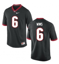 Men Georgia Bulldogs #6 Javon Wims College Football Jerseys-Black