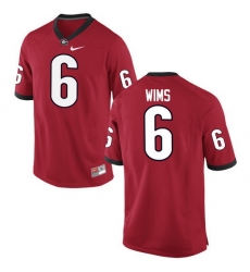 Men Georgia Bulldogs #6 Javon Wims College Football Jerseys-Red
