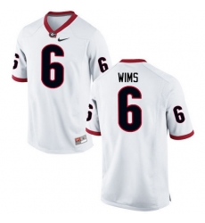 Men Georgia Bulldogs #6 Javon Wims College Football Jerseys-White