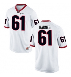 Men Georgia Bulldogs #61 Chris Barnes College Football Jerseys-White