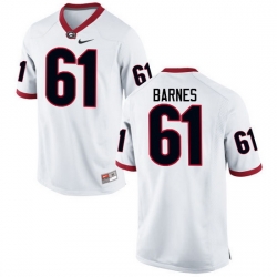 Men Georgia Bulldogs #61 Chris Barnes College Football Jerseys-White