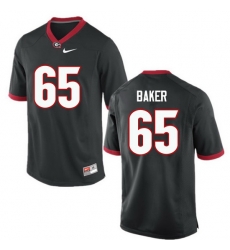 Men Georgia Bulldogs #65 Kendall Baker College Football Jerseys-Black