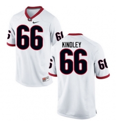 Men Georgia Bulldogs #66 Solomon Kindley College Football Jerseys-White