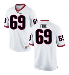 Men Georgia Bulldogs #69 Trent Frix College Football Jerseys-White