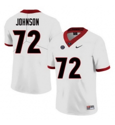Men Georgia Bulldogs #72 Netori Johnson College Football Jerseys Sale-White