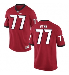 Men Georgia Bulldogs #77 Isaiah Wynn College Football Jerseys-Red