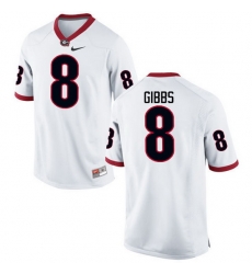 Men Georgia Bulldogs #8 Deangelo Gibbs College Football Jerseys-White
