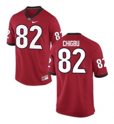 Men Georgia Bulldogs #82 Michael Chigbu College Football Jerseys-Red