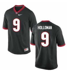 Men Georgia Bulldogs #9 Jeremiah Holloman College Football Jerseys-Black