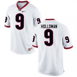 Men Georgia Bulldogs #9 Jeremiah Holloman College Football Jerseys-White
