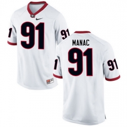Men Georgia Bulldogs #91 Chauncey Manac College Football Jerseys-White