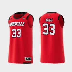 Men Louisville Cardinals Jordan Nwora Red Replica College Basketball Jersey
