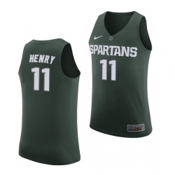 Michigan State Spartans Aaron Henry Green Home Men'S Jersey