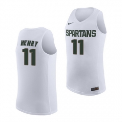 Michigan State Spartans Aaron Henry White Road Men'S Jersey