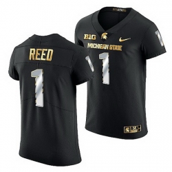 Michigan State Spartans Jayden Reed 2021 22 Golden Edition Limited Football Black Jersey