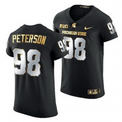 Michigan State Spartans Julian Peterson Golden Edition Nfl Limited Black Jersey