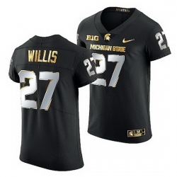 Michigan State Spartans Khari Willis Golden Edition Nfl Limited Black Jersey
