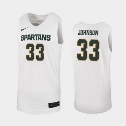 Michigan State Spartans Magic Johnson White Replica Men'S Jersey