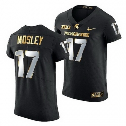 Michigan State Spartans Tre Mosley 2021 22 Golden Edition Limited Football Black Jersey
