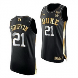 Duke Blue Devils Aj Griffin Black Golden Edition 2021 22Authentic Basketball Jersey