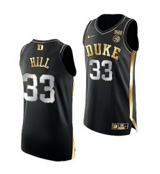 Duke Blue Devils Grant Hill Black Golden Edition Retired Number Jersey