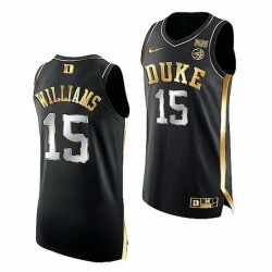 Duke Blue Devils Mark Williams Black Golden Edition 2021 22Authentic Basketball Jersey