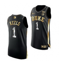 Duke Blue Devils Trevor Keels Black Golden Edition 2021 22Authentic Basketball Jersey