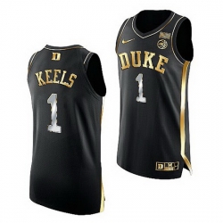 Duke Blue Devils Trevor Keels Black Golden Edition 2021 22Authentic Basketball Jersey