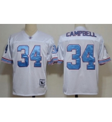 Houston oilers 34 earl campbell white throwback jerseys