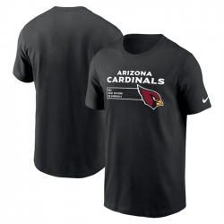 Men Arizona Cardinals Black Division Essential T Shirt