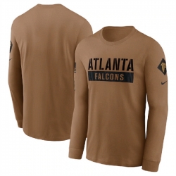 Men Atlanta Falcons 2023 Brown Salute To Service Long Sleeve T Shirt