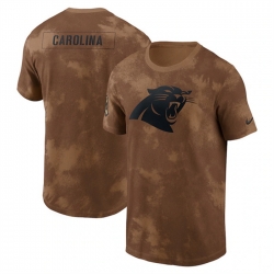 Men Carolina Panthers 2023 Brown Salute To Service Sideline T Shirt