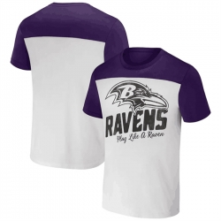 Men Baltimore Ravens Cream Purple X Darius Rucker Collection Colorblocked T Shirt
