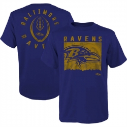Men Baltimore Ravens Purple Preschool Liquid Camo Logo T Shirt