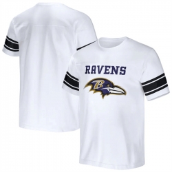 Men Baltimore Ravens White X Darius Rucker Collection Football Striped T Shirt