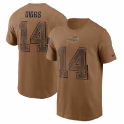 Men Buffalo Bills 14 Stefon Diggs 2023 Brown Salute To Service Name  26 Number T Shirt