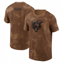 Men Chicago Bears 2023 Brown Salute To Service Sideline T Shirt