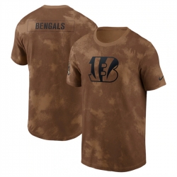 Men Cincinnati Bengals 2023 Brown Salute To Service Sideline T Shirt