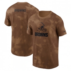 Men Cleveland Browns 2023 Brown Salute To Service Sideline T Shirt