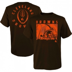 Men Cleveland Browns Brown Preschool Liquid Camo Logo T Shirt