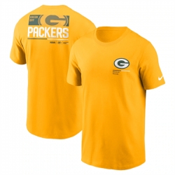 Men Green Bay Packers Yellow Team Incline T Shirt