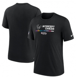 Men Houston Texans 2022 Black Crucial Catch Performance T Shirt