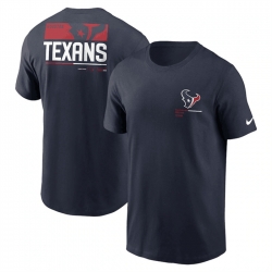Men Houston Texans Navy Team Incline T Shirt