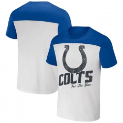 Men Indianapolis Colts Cream Blue X Darius Rucker Collection Colorblocked T Shirt