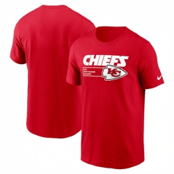 Men Kansas City Chiefs Red Division Essential T Shirt
