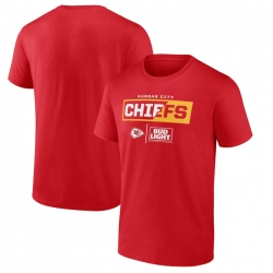 Men Kansas City Chiefs Red X Bud Light T Shirt