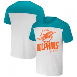 Men Miami Dolphins Cream Aqua X Darius Rucker Collection Colorblocked T Shirt